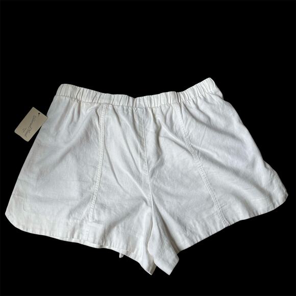 Universal Thread Linen Blend Shorts Women XL White Elastic Waist Coastal NWT - Picture 2 of 9